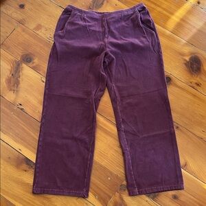 L.L. Bean Women's Perfect Fit Knit Cords, Straight-Leg, Maroon, Size L Petite